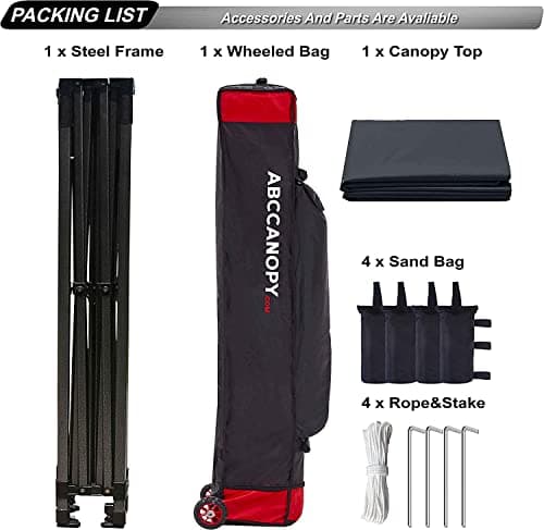 ABCCANOPY 3x3M Commercial Pop-Up Canopy Instant Shelter Carry Bag Black — view 4