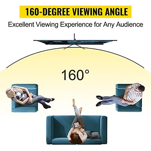 VEVOR Tripod Projector Screen with Stand 80 inch 16:9 4K HD Projection Screen Stand Wrinkle-Free Height Adjustable Portable Screen for Projector Indoor & Outdoor for Movie, Home Cinema, Gaming, Office — view 5
