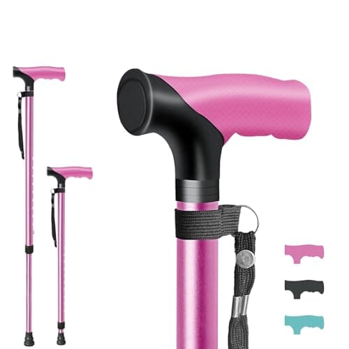 ispuoocti Adjustable Walking Stick All Day Support with Comfortable Grip Walking Aids for the Elderly Lightweight Anti Slip Walking Sticks for Men Women in Multiple Colors for Walking and Short Trips