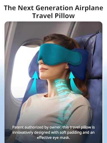 Inspireyes Travel Pillow for Airplane, 360° Head Support for Long Flight — view 3