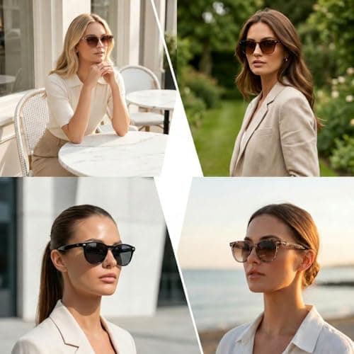 Lumoia 4Pcs Sunglasses for Women, Retro Ladies Polarized Sunglasses UV400 — view 6