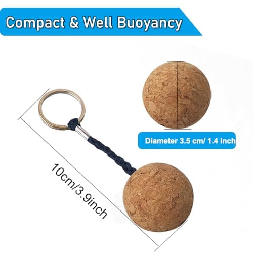 COZLYNX 2Pcs Floating Ball Keychain 35mm Floating Cork Ball Keyring — view 3