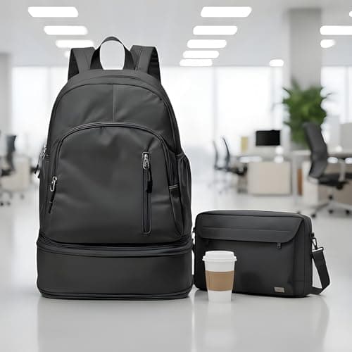 Backpack with Shoe Compartment, Waterproof Dry-Wet Separation Back Pack, Workout Backpack, for Workout Swimming Yoga Short Trips Outdoor Activities — view 3