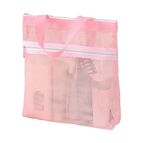 DmsGJyp Mesh Shower Bag, Quick Dry Toiletry Bag with Zip Pockets 24 x 26 cm