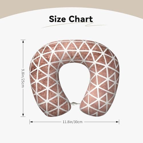 AUGUSTRUSH Memory Foam Neck Pillow - Travel Pillow With Adjustable Clasp, Removable Washable Cover For Airplane Office Car, Ergonomic Support Comfortable U-Shaped Pillow, Rose Gold Print — view 4