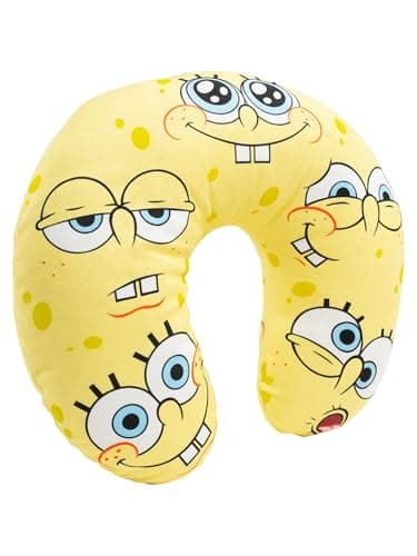United Labels Spongebob Squarepants - Faces Travel Neck Pillow Comfortable Travel Pillow Neck Pillow Car Aeroplane Yellow — view 2