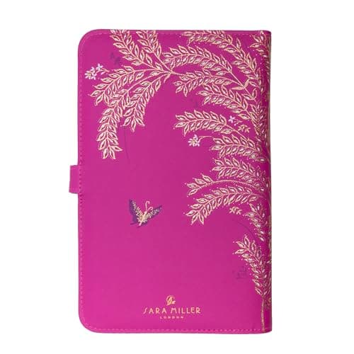 Sara Miller Anniversary Travel Wallet, Pink Peacock Design with Gold Embroidery, Card Slots and Zip Pocket — view 3