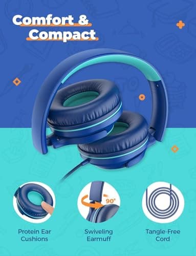 iClever HS22 Kids Headphones Wired 2 Pack with Sharing Splitter — view 5