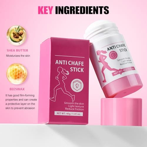 Anti Chafe Balm, Anti Chafing Stick for Thighs, Groin and Underarms, Soothing Chub Rub Stick With Beewax & Shea Butter, Waterproof Skin Protector, Reduce Friction Chafing Cream — view 4