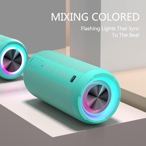 Ortizan Bluetooth Speaker, Portable Speaker with IPX7 Waterproof, Bluetooth 5.3, 30H Playtime, RGB Light, Micro SD card & AUX, Wireless Speaker for Home, Travel, Outdoors — view 6