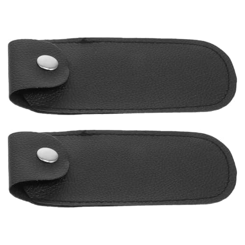 Milisten 2pcs Faux Leather Harmonica Storage Pouches Lightweight Black Protective Cases for Mouth Organ Portable for Travel Gift for Musicians
