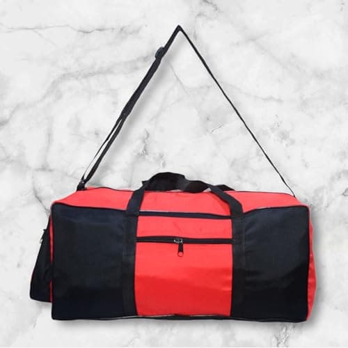 Travel Duffle Storage Holdall Bag Lightweight Gym & Sports Bag (Red) — view 3