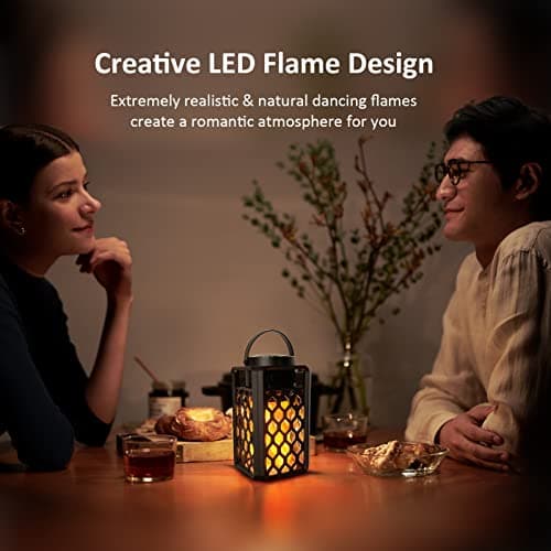 SZGMJIA Portable Bluetooth Speaker, Led Flame Torch Atmosphere Wireless Outdoor Speaker Bluetooth 5.0 HD Audio IP67 Waterproof with LED Flicker Warm Night Lights 2000mAh Battery for Travel Home Party — view 2