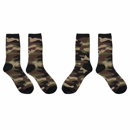 Muntayson Camouflage Athletic Cushioned Crew Socks Cushioned Crew Socks with Arch Compression Secure Fit Women Men — view 5