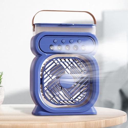 Portable Misting Fan, Water Mist Fan, Personal Air Cooler, Spray Fans Humidifier With 450mL Water Tank, 7 Colors Night Light, 3 Wind Speeds For Men Women Students Teens Elderly, Home Office Camping — view 6
