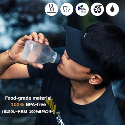 Azarxis BPA Free Water Bottles Flask Leakproof for Running Hydration Belt Fanny Packs 170 250 280 mL for Triathlon Marathon Hiking Cycling Climbing Runner Trial Race (170ml / 6oz - 2 Pack) — view 5