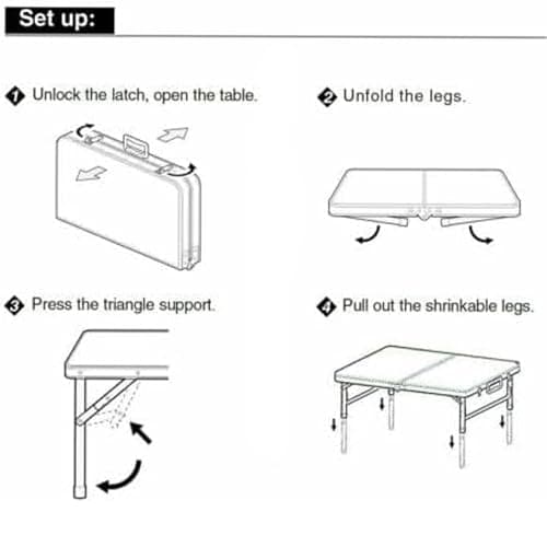 Folding Camping Table with Carrying Handle, White Portable Foldable Picnic Tables, Lightweight Extra Strength Camping Buffet Trestle Table, Laptop Bed Table Desk, for Outdoor Indoor Catering Garden — view 6