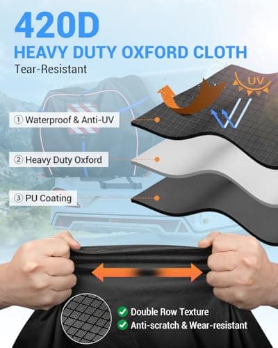 SUPAREE Motorhome Bike Cover 2 Bike Cover Waterproof Rack Bicycle Transport Covers 420D Oxford with Warning Sign Pocket and Rear Mounting Slot Rainproof Tear-resistant — view 3