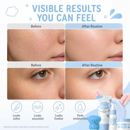 Milk Skin Care Sets & Kits, Cleanser, Serum, Cream & Tools, Gift Set, 5PCS — view 5