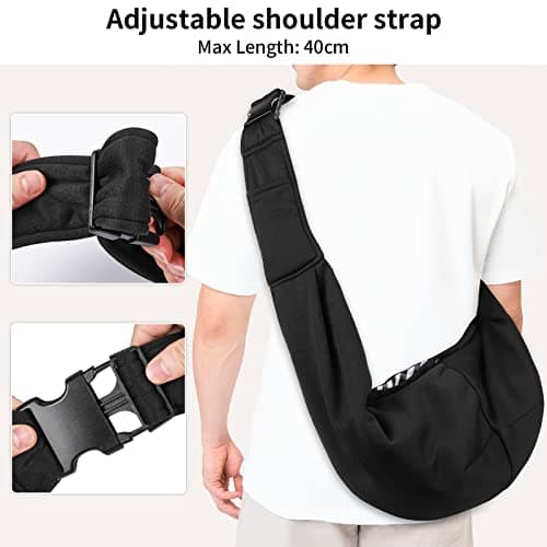 Sarsumir Dog Carrier Bag Dog Sling, Hand Free Pet Carrier for Small Medium Cat Dog, Puppy Carrier with Adjustable Shoulder Strap Puppy Sling for Travel Walking Shopping, Black — view 4