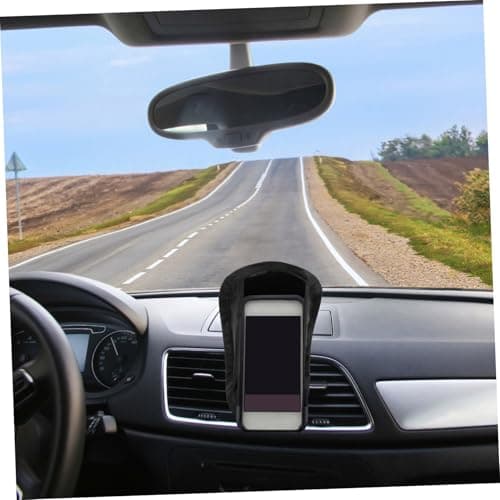 MUELODSIC Car Mount Phone Sun Shade Cover, Black Sunscreen Shield for Dashboard, Uv Sun Protection for Vehicles, Anti-glare Mobile Phone Sunshade Suitable for Car and Motorcycle Use — view 4