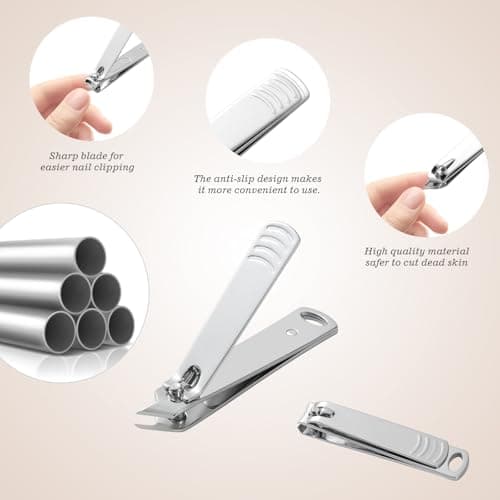 Manicure Set 10pcs Professional Nail Clippers Kit Pedicure Care Tools-Stainless Steel Grooming Tools for Travel-Brown — view 5