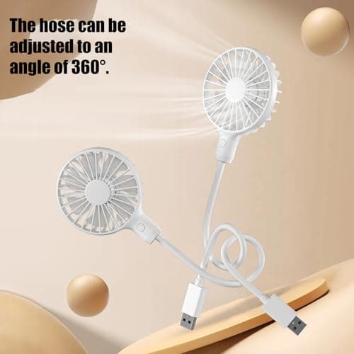 Flexible USB Mini Fan with Control Button, Ultra-Quiet Personal Cooling Device Bendable Neck, Portable Low-Noise Desk for Laptops, Power Banks & Ports, Compact Adjustable Airflow Cooler — view 3