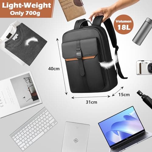 hk Slim Laptop Backpack for Men Women 15.6 Inch Commuter Backpack — view 2