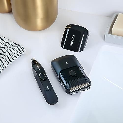 MANSCAPED® The Handyman™ Travel Duo Includes The Weed Whacker® 2.0 Nose & Ear Trimmer and Portable Men’s Compact Facial Hair Shaver with Long-Hair Leveler & Foil Blades — view 2