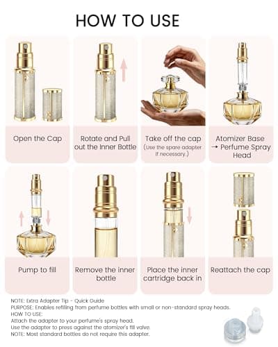 Perfume Atomisers Refillable Travel Spray Bottle 5ml Mini Atomiser Gold — view 2