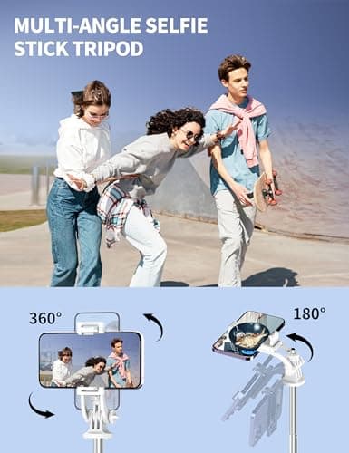 71" Selfie Stick, Smartphone Tripod Stand All-in-1 with Remote, Travel Tripod for iPhone, Extendable Cell Phone Tripods for Selfie/Video Recording/Photo/Live Stream/Vlog — view 5