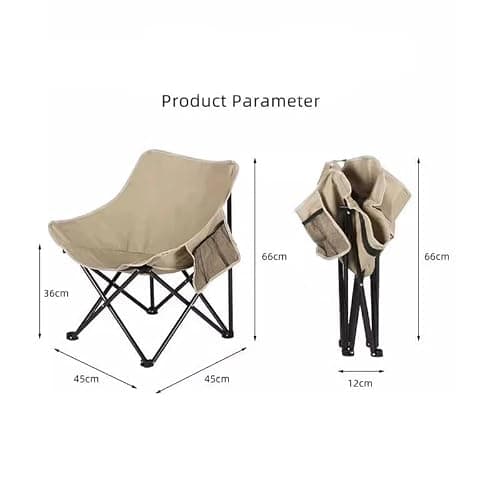 Greenfields Moon Chair with Carry Bag – Foldable Camping Seat with Armrests and Pockets – Portable Aluminium Folding Chair for Nature Hikes, Beach, Picnic or Outdoor Fishing Travel Comfort — view 3