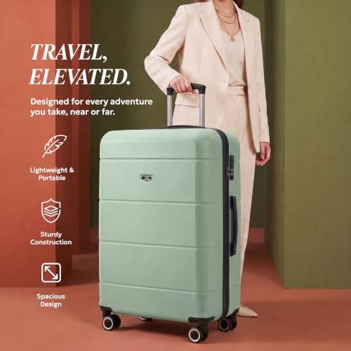 LUGG - Jetset 32 Inch Large Suitcase – Lightweight Hard Shell Luggage with TSA Lock – Water-Resistant ABS Spinner Suitcase – 4 Wheels – 86x58x31cm Travel Bag — view 2