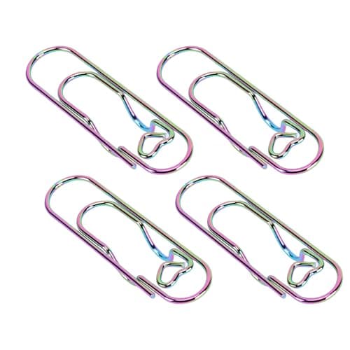 Aramox Pen Clips Stainless Steel Paperclip Pen Holders 20 Pack Colorful Notebook Clamp with Storage Box Clip On Design for Students Teachers Office School Travel — view 2