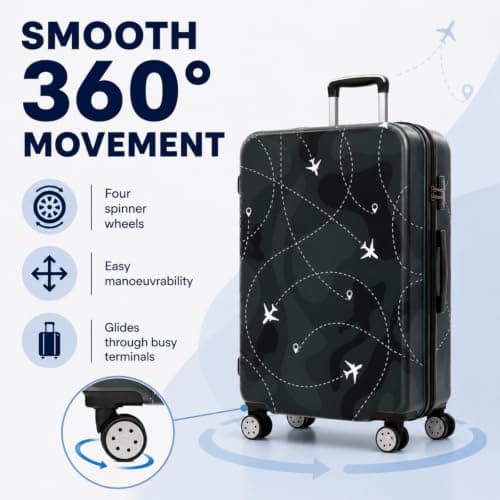 Treer Suitcase Covers for Luggage Large 18-32 Inches, Lightweight Travel Luggage Suitcases Covers Protectors with Zipper Anti-Scratch Washable (Burgundy airplane,S) — view 4