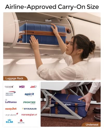 COOLIFE Cabin Suitcase 55x35x20cm for Ryanair, Cabin Backpack 40x30x20cm — view 2