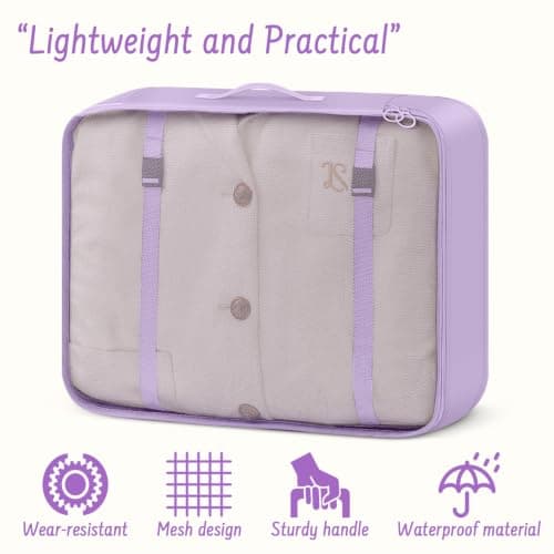 MOFELON 8PCS Packing Cubes for Suitcase, Travel Luggage Organisers for Backpack, Waterproof Suitcase Organiser Bags, Travel Essentials Accessories-Purple — view 3