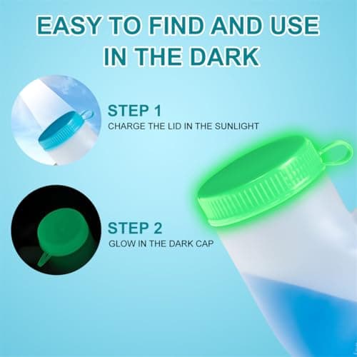 Urinals for Men Urinal Bottles Male Pee Bottle with Glow in The Dark Cap Lid Spill Proof Camping Urine Bottles Bedpan for Man Travel 1000ML — view 3
