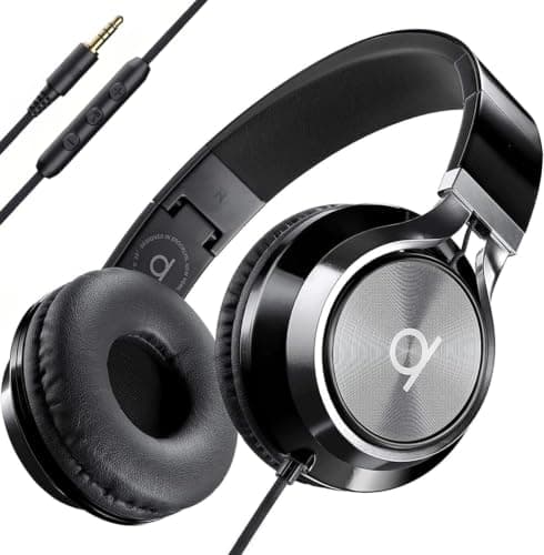 ARTIX Wired Headphones with Microphone & Volume Control, Foldable On-Ear Kids Headphones with 3.5mm Audio Jack for Mobile, Laptop, Computer, Chromebook, iPad & Tablet