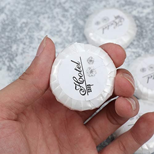 Healifty Mini Disposable Soap Bar Small Hotel Round Shape Soap Disposable Toiletries 150PCS/Set (White) — view 4