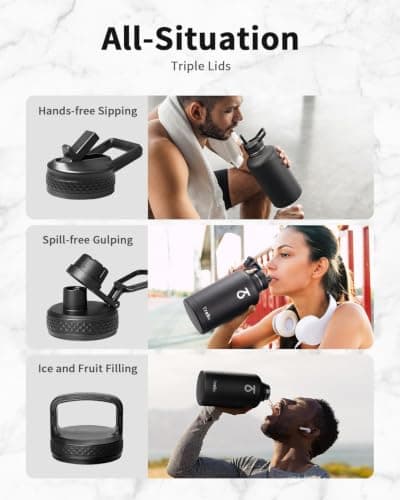 Trebo Insulated Water Bottle 2 L Stainless Steel with Paracord Handle & Bag — view 3