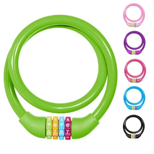 Ainiv Bike Lock, 4-Digit Password Bicycle Lock, 65cm (Green)