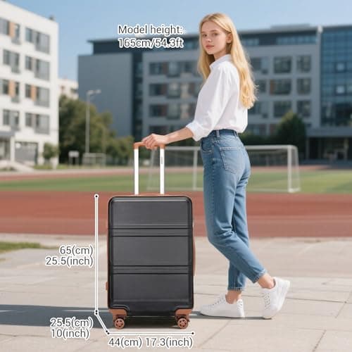 Kono Medium Suitcase with TSA Lock, Lightweight Hard Shell Checked Luggage — view 2