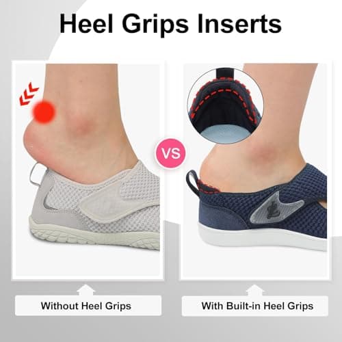 JOINFREE Women’s Wide Fit Barefoot Walking Shoes – Zero Drop Comfort Trainers with Adjustable Strap, Breathable Non-Slip Casual Shoes for Swollen or Sensitive Feet Navy 6 UK — view 4