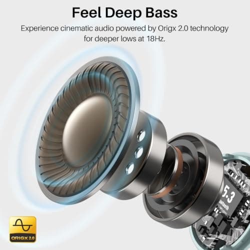 TOZO T6 Wireless Earbuds, Bluetooth 5.3 Ear Buds, Stereo Sound in Ear Headphones, 50 Hours Playtime for Travel, Work and Calls, Wireless Charging, APP Customizable EQs, IPX8 Waterproof Earphones — view 2