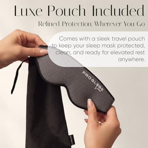 Proglobe Luxe Sleep Mask for Sleeping, Dark Grey, 100% Blackout Eye Mask — view 5