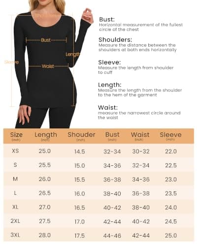 SIHOHAN Thermal Tops Womens Round Neck Stretch Long Sleeve Thermal Shirt — view 6