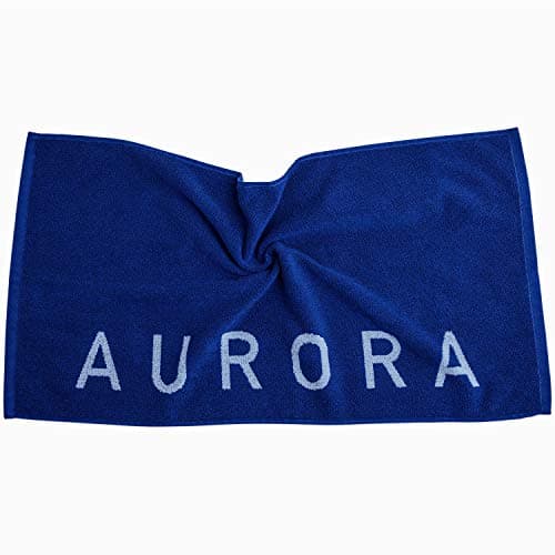 Luxury Organic Cotton Gym Towel - Soft, Absorbent, Silver Infused - 31.5 X 15.75 inch - Yoga & Workout Towel for Men & Women (Blue)