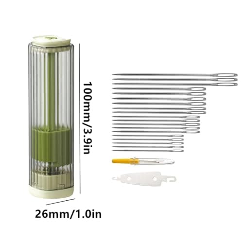 Portable Green Magnetic Sewing Needle Case Kit — view 2