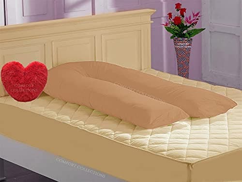 Comfort Collections 12FT U Shaped Pillow Case Cover Maternity Nursing Pregnancy Giant Bolster Full Body Pillow Case Cover COLOUR LATTE
